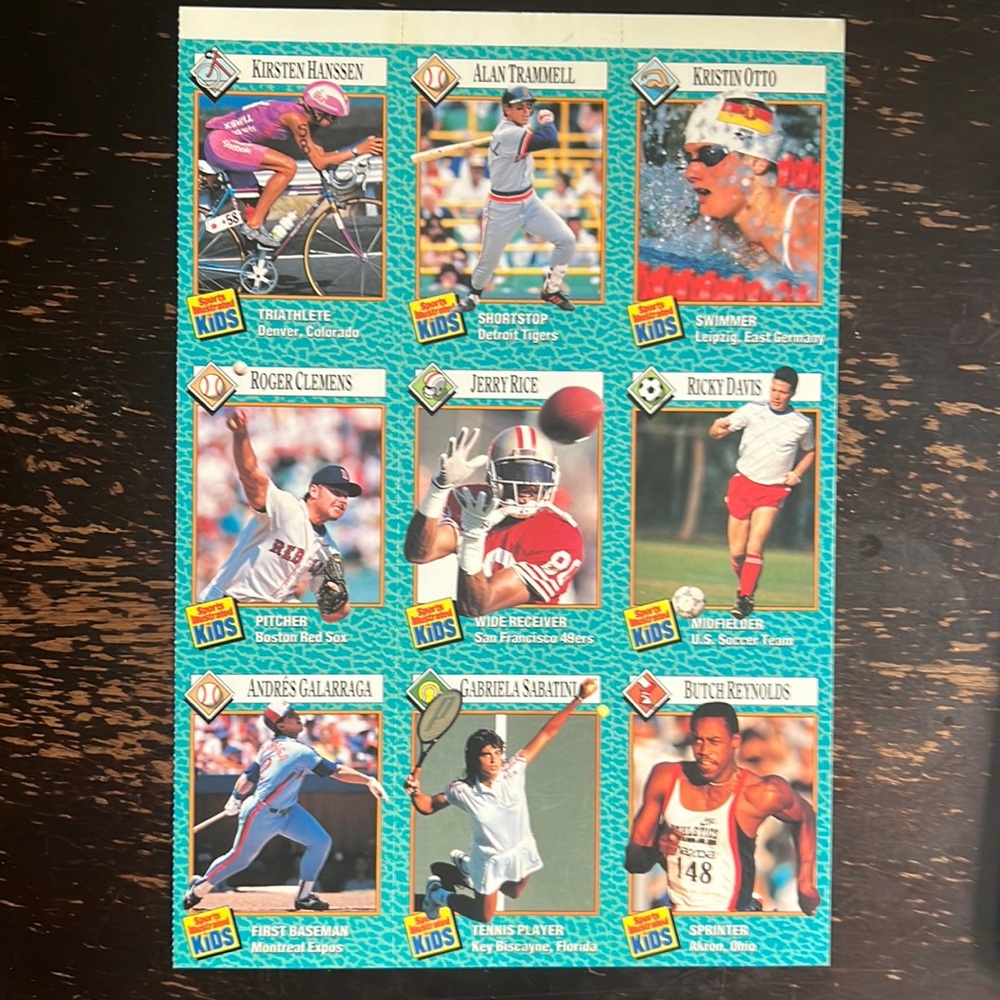 Sports Illustrated for Kids uncut sheet of cards